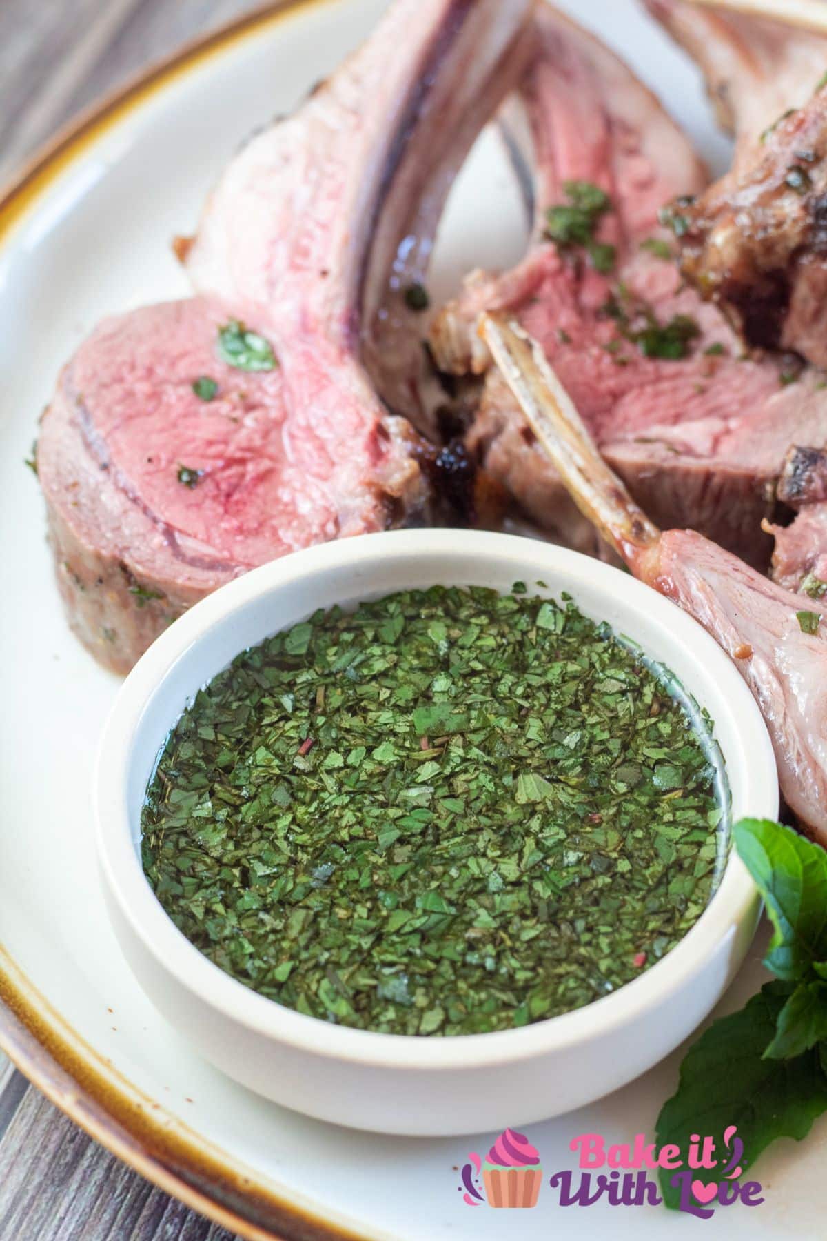Tall image of mint sauce for lamb.