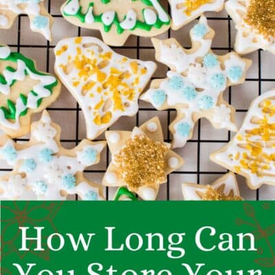 How long do sugar cookies last when decorated or plain pin with text footer.