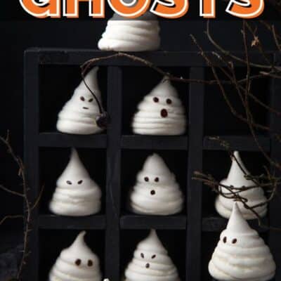 Best meringue ghosts recipe pin with text header.