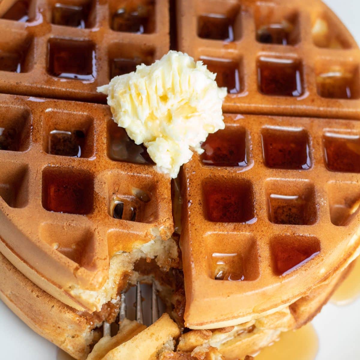 Square image of waffles.