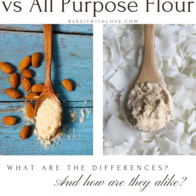 Pin image for Almond Flour vs All Purpose Flour vs Coconut Flour.