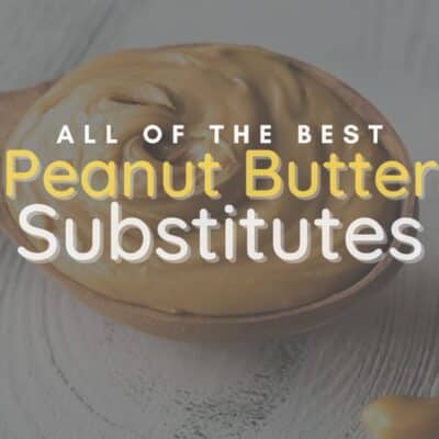 Best peanut butter substitute pin with vignette and text title overlay.