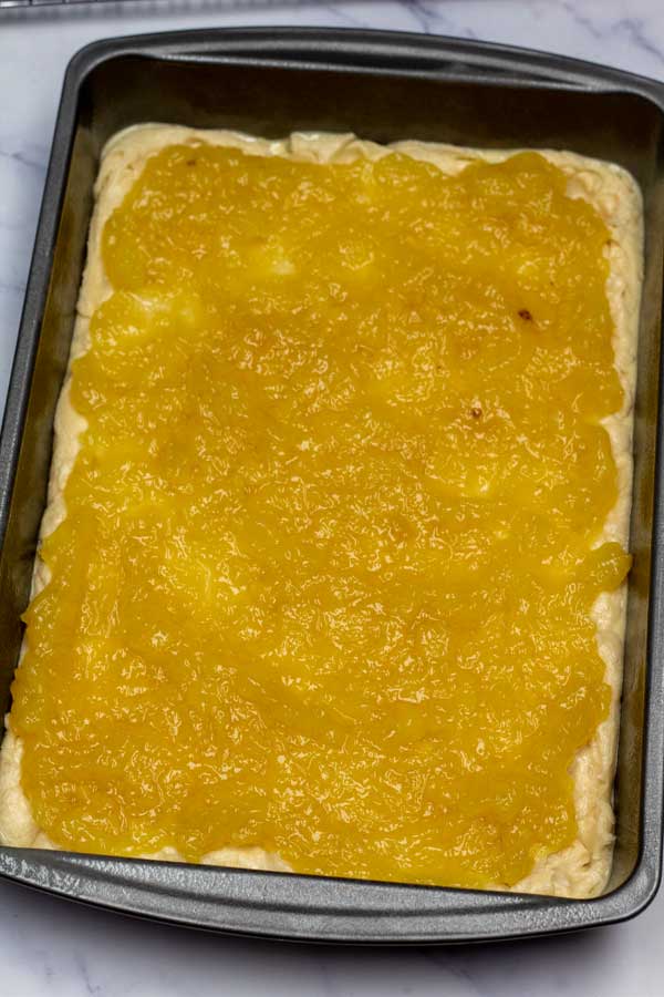 Process image 9 showing added pineapple pie filling