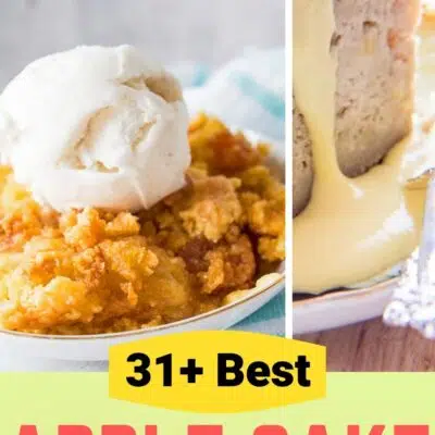 Best apple cake recipes pin with collage and text title.