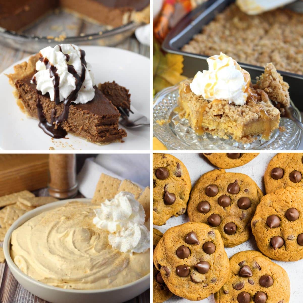 Best pumpkin pie spice dessert recipes to bake featuring four tasty sweets in a collage image.