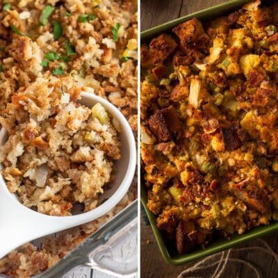 Best Thanksgiving stuffing and dressing recipes to make featuring two family favorite classic recipes.