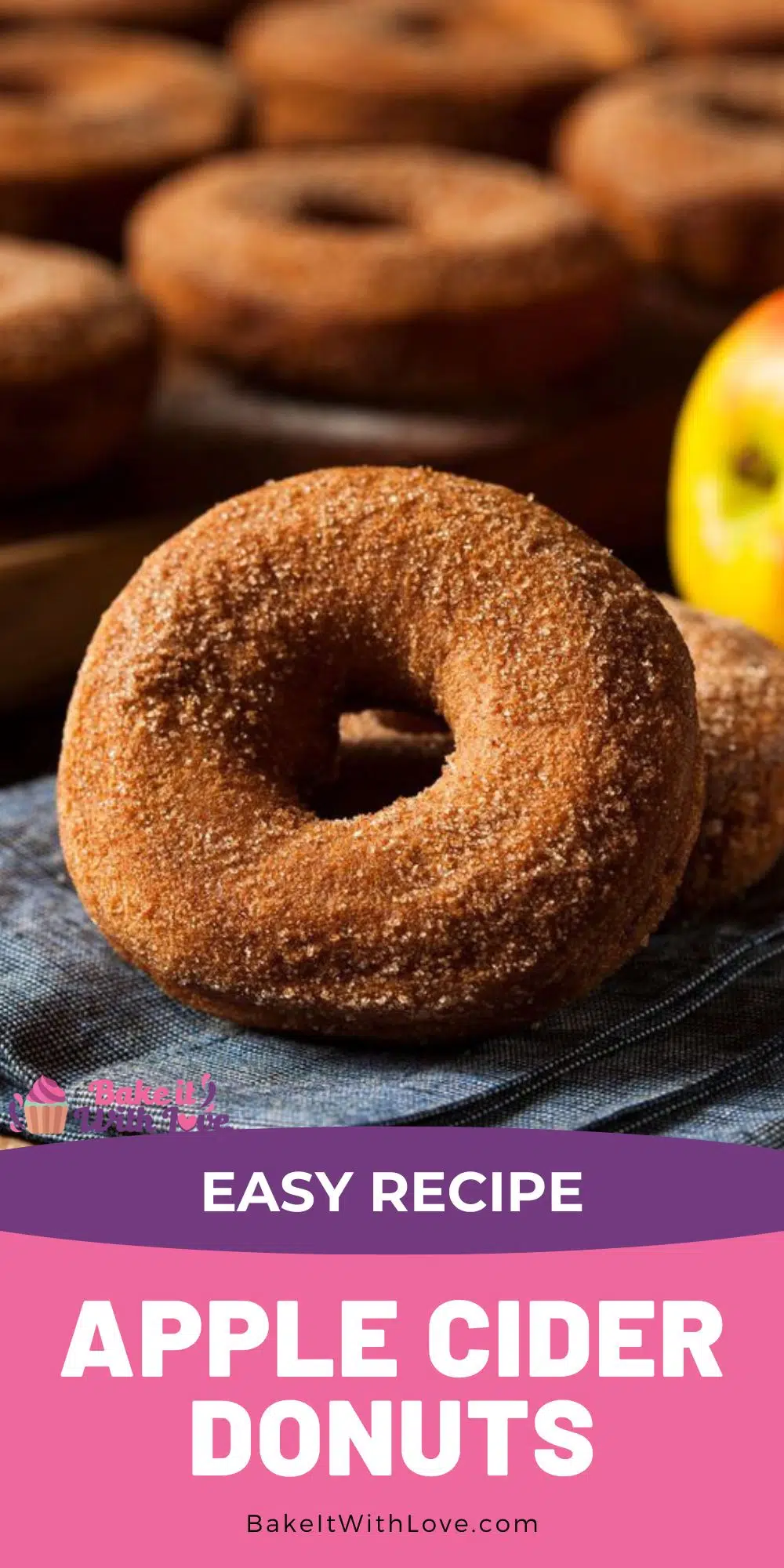 Pin image of apple cider donuts.