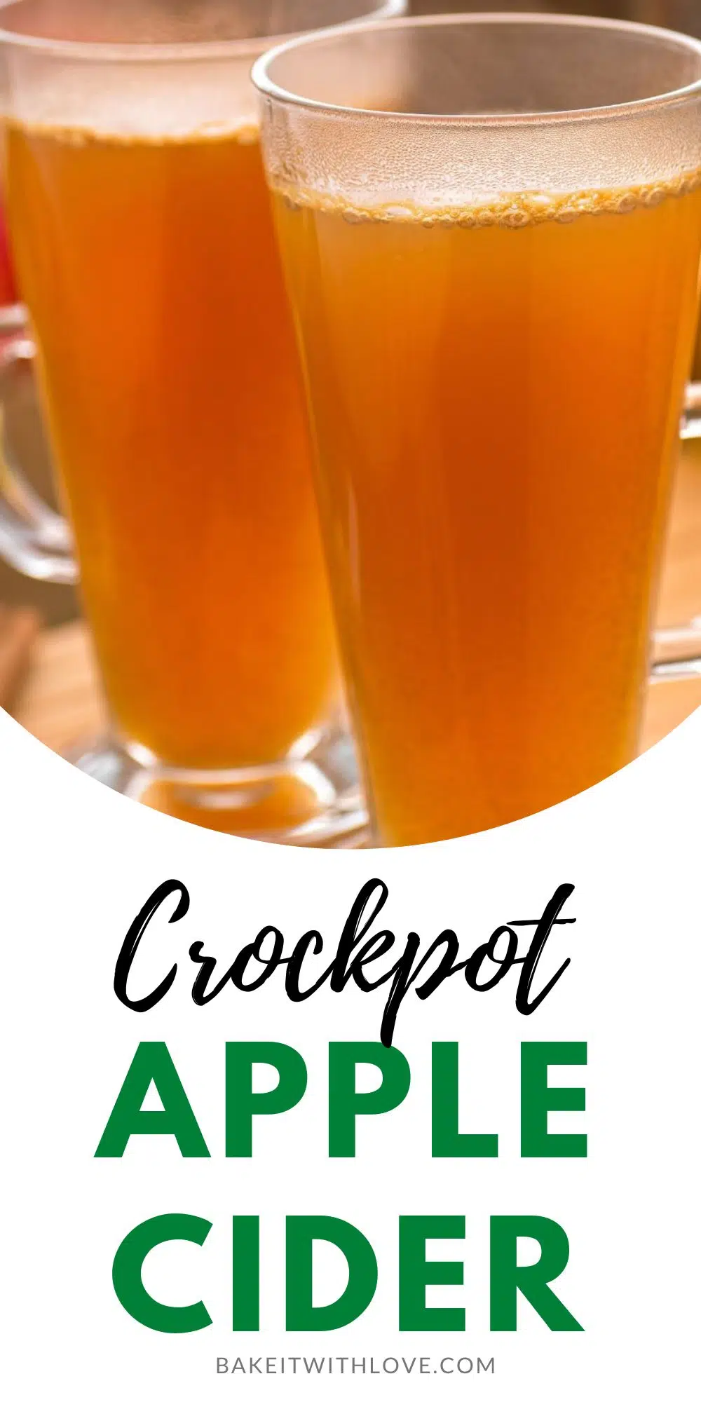 Pin image with text of crockpot apple cider.