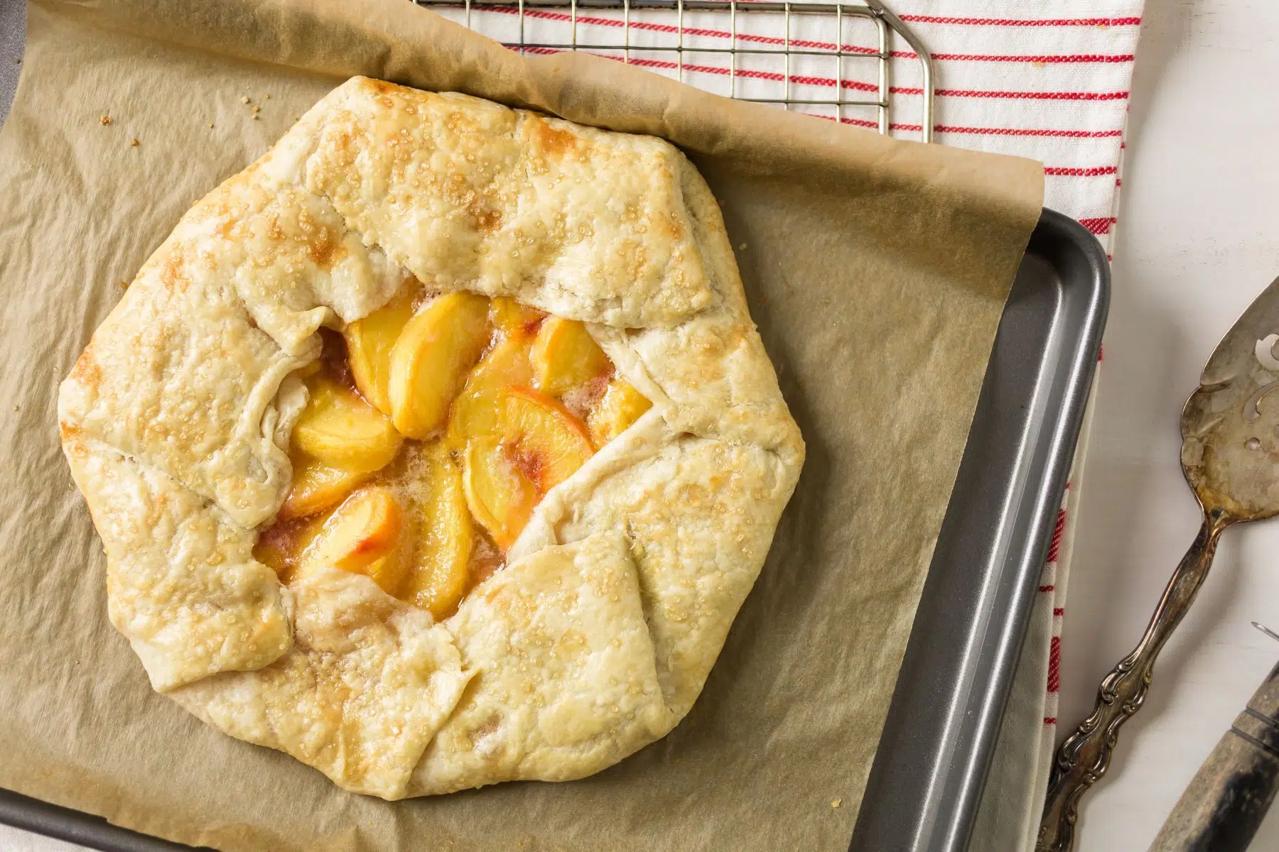Process image 4 showing baked peach galette.