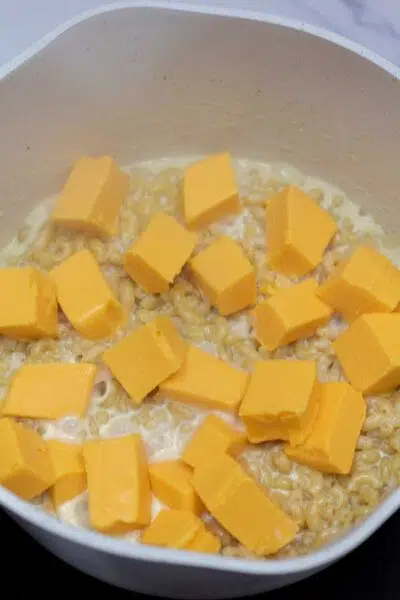 Process image 5 showing added Velveeta cheese.