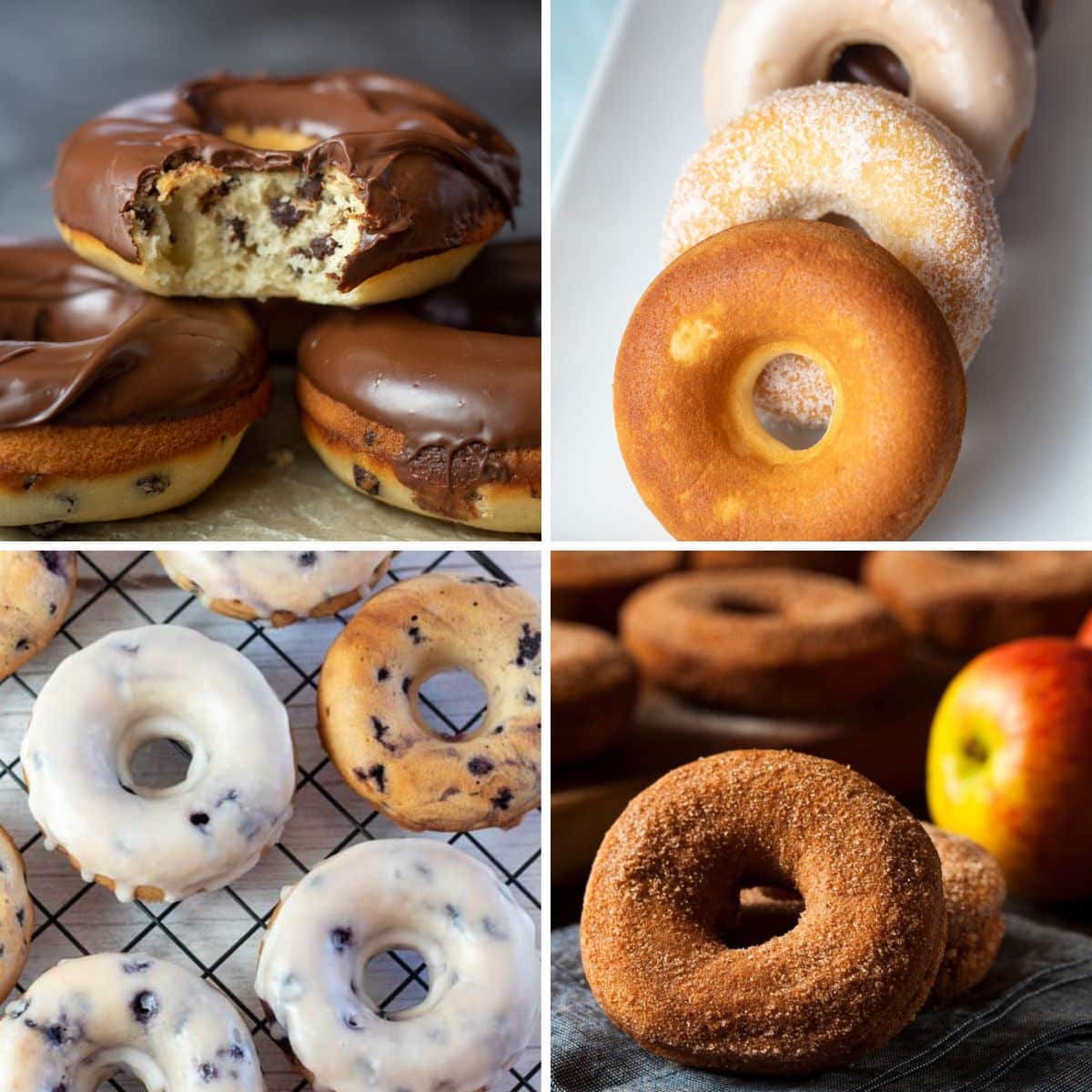 Die besten gebackenen Donut-Rezepte für das Frühstück und Snacks für unterwegs, wie diese 4 leckeren Geschmacksrichtungen.