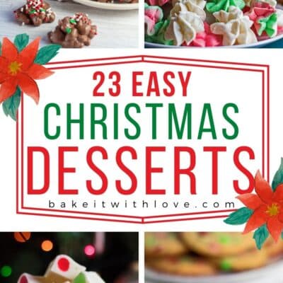 Easy Christmas desserts pin featuring 4 tasty recipes in a collage with text title.