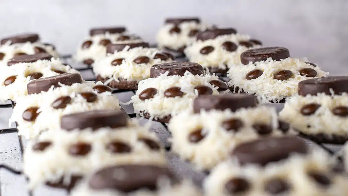 Wide image of Polar Bear pawprint cookies.