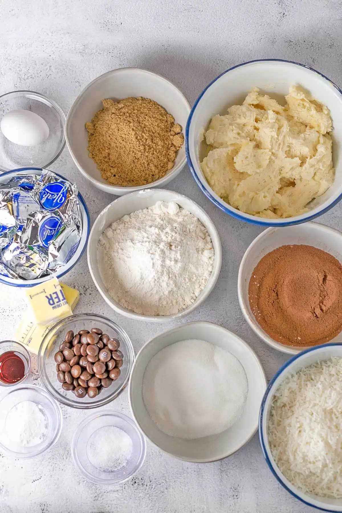 Tall image showing cookie ingredients.