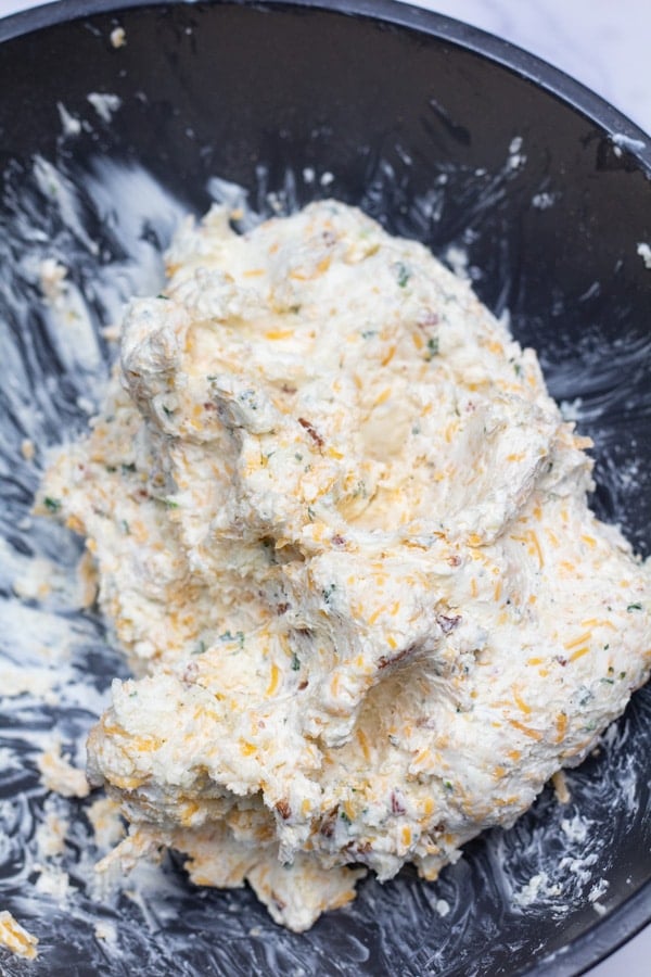Ranch cheese ball process 3 combine all ingredients until evenly distributed.