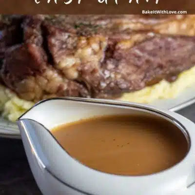 Pin image with text showing gravy for pot roast.