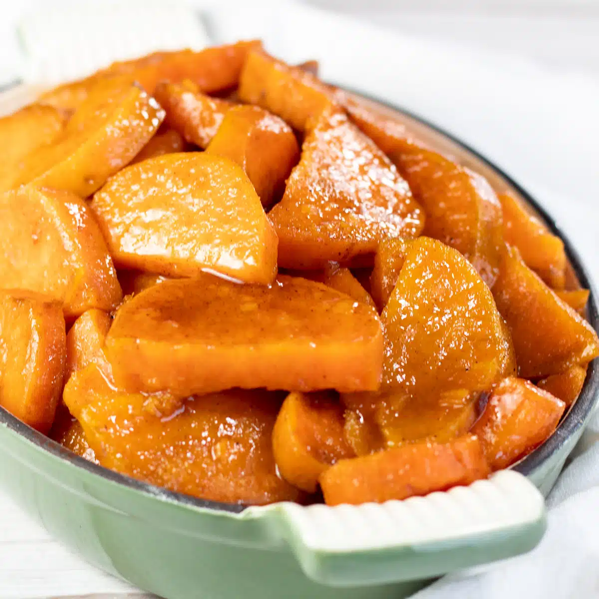 Square image of Southern candied sweet potatoes.