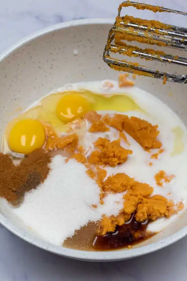 Process image 2 showing mashed sweet potatoes with eggs and sugar.