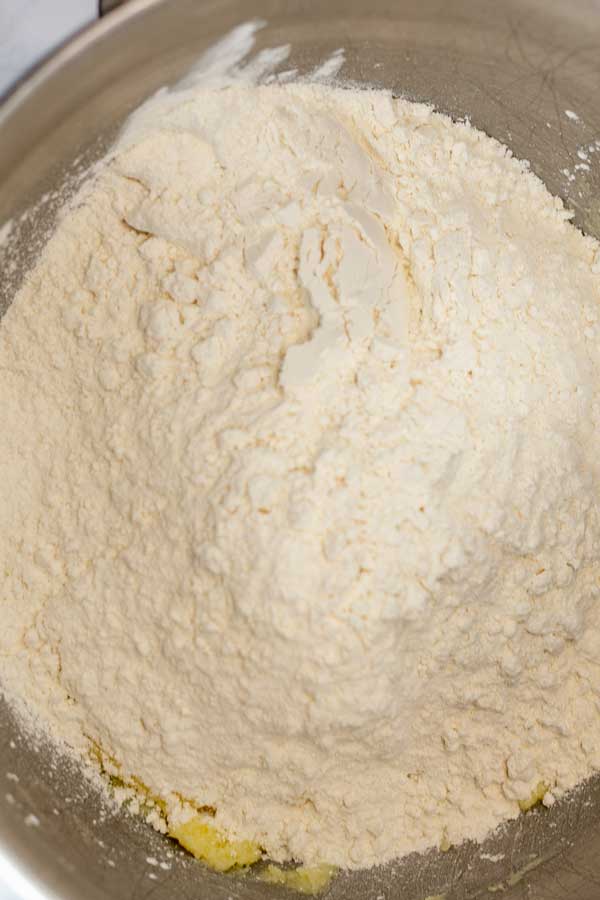 Christmas Sugar Cookie Bars process photo 5 add all-purpose flour.