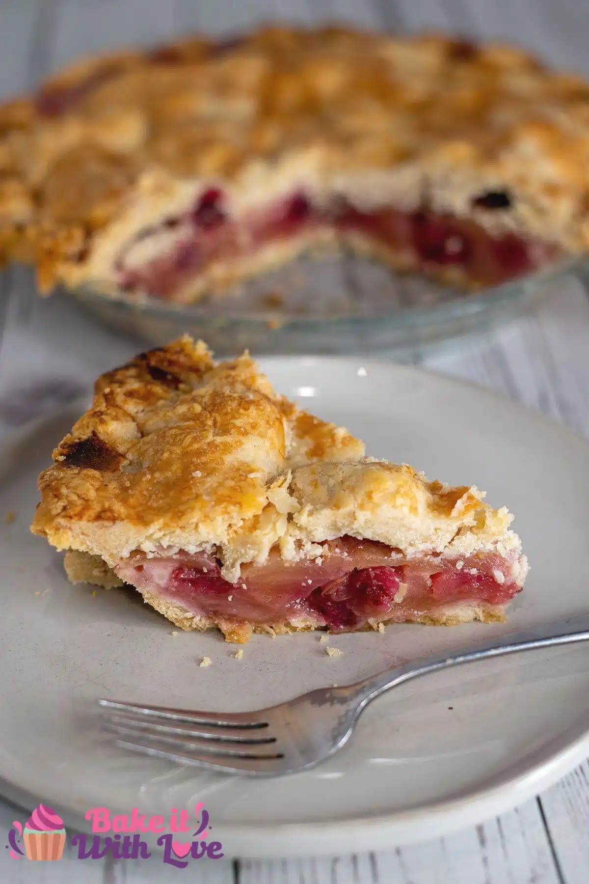 Tall image of apple-cranberry pie.