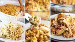 Best chicken casseroles to make for a great dinner like these family favorite dishes featuring chicken stuffing casserole, doritos chicken casserole, and more!