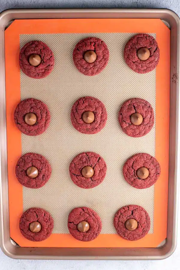 Red velvet blossom cookies process photo 10 after baking.