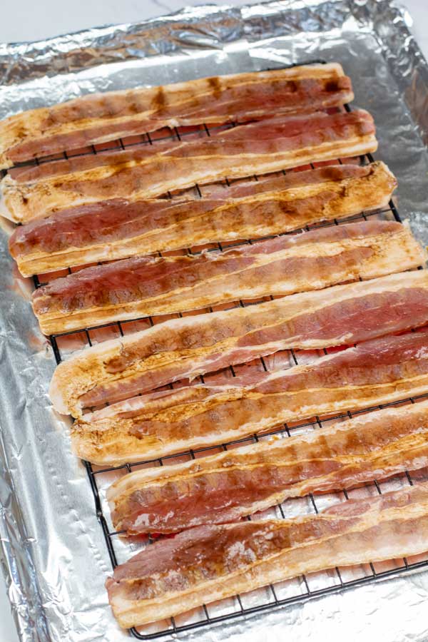 Process image 3 showing bacon brushed.
