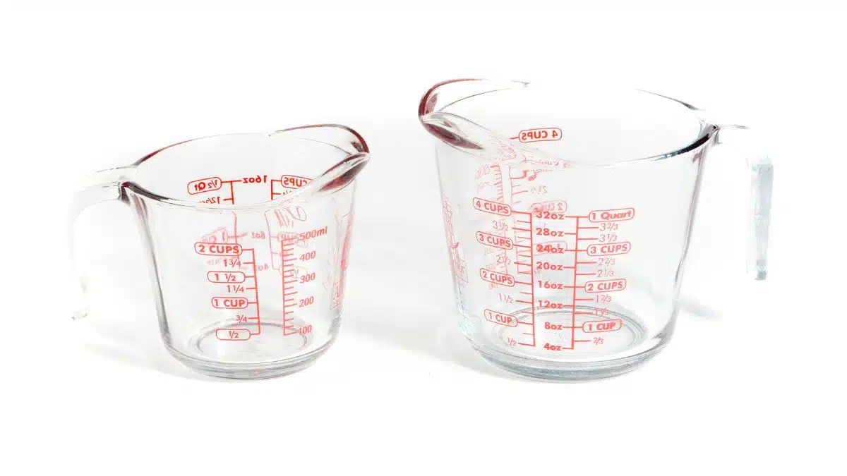 Wide image showing a measuring cup.
