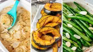 What to serve with trout side dish ideas featuring au gratin potatoes, grilled acorn squash, and green bean almondine.