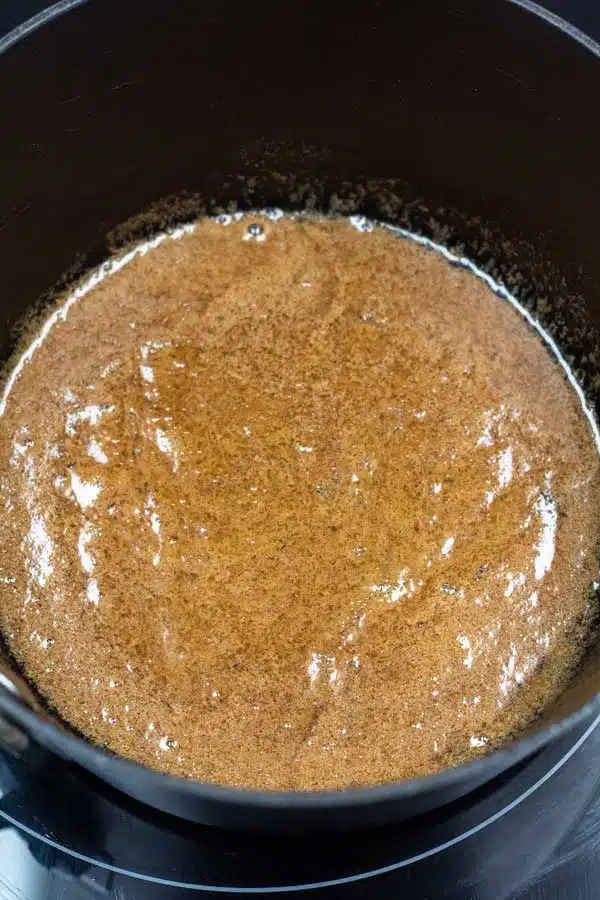 Process image 3 showing melted butter with brown sugar.