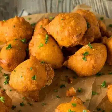 Wide image of Southern hush puppies.