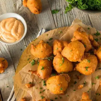 Square image of Southern hush puppies.