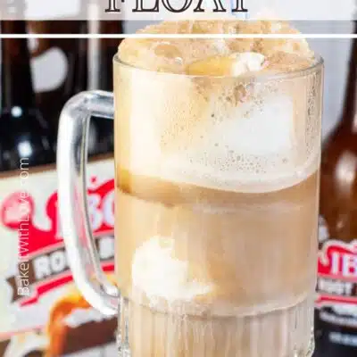 Pin image with text of root beer float.