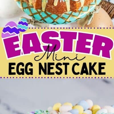 La migliore mini torta all'uovo di Pasqua con gustosa noce di cocco grattugiata e tante caramelle nel "nido".