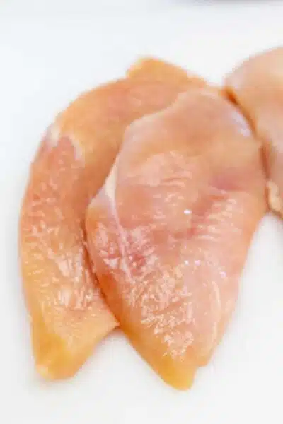 Process image 2 showing sliced chicken breasts.