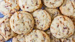 Wide image of butter crunch cookies.