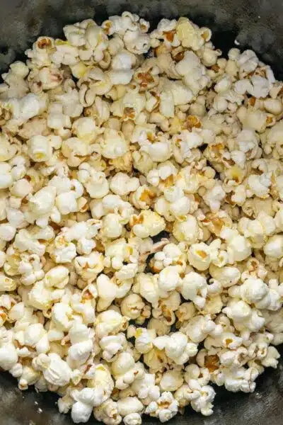 Cheddar popcorn process photo 2 pop the popcorn.