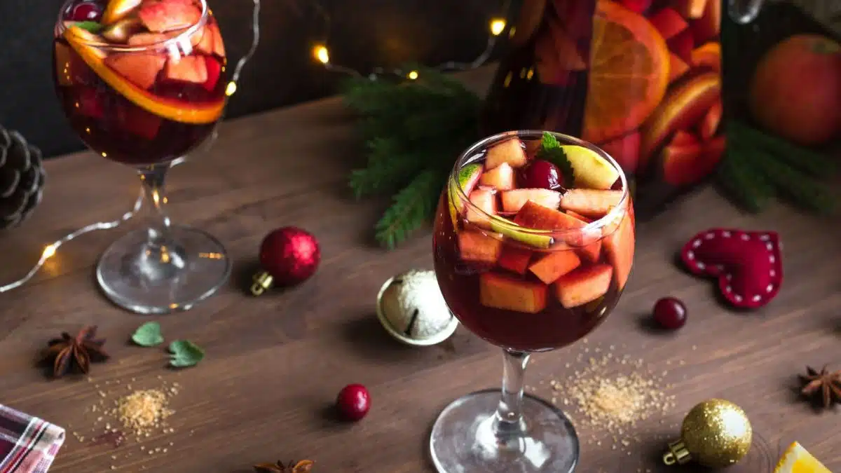 Wide image showing sangria.