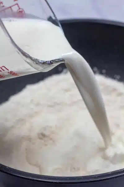 Process image 3 showing adding milk.