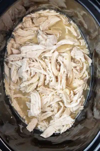 Process image 4 showing shredded chicken.