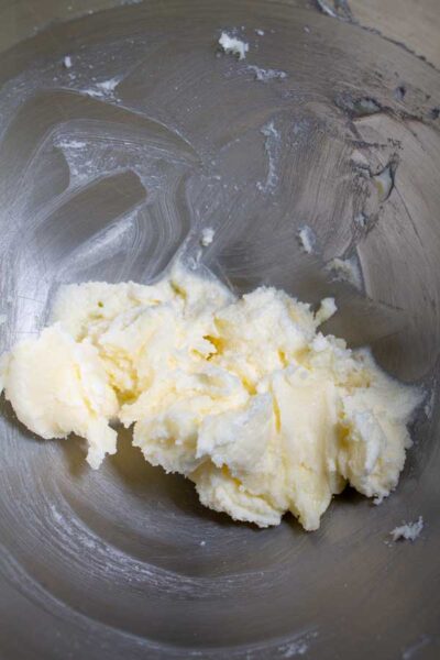 Process image 1 showing creamed butter and sugar.