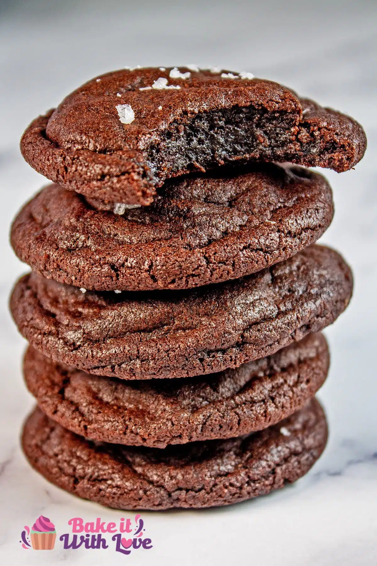 Tall image of chocolate cookies.