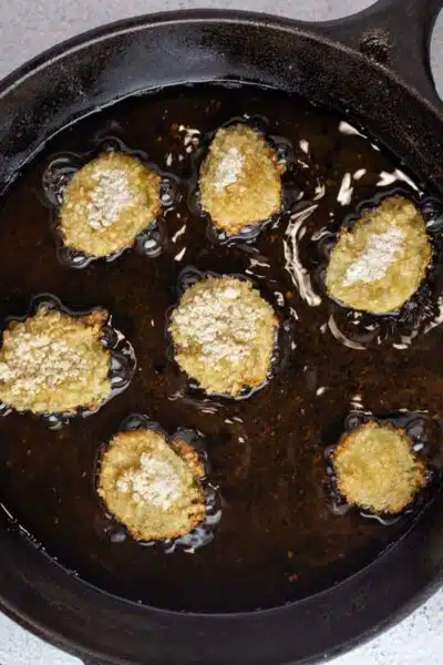 Process image 8 showing frying pickles.