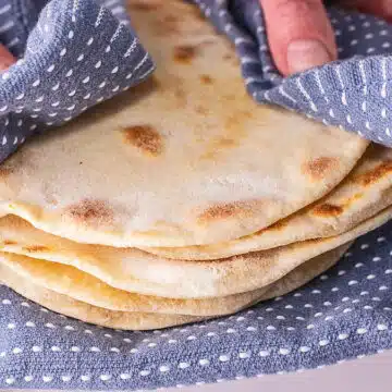 Wide image showing no yeast flatbread.