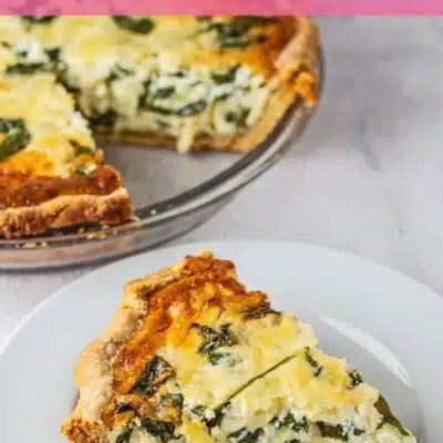 Pin image with text showing quiche Florentine.