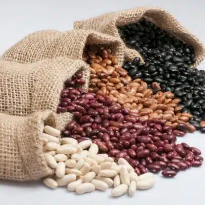Square image showing different beans.