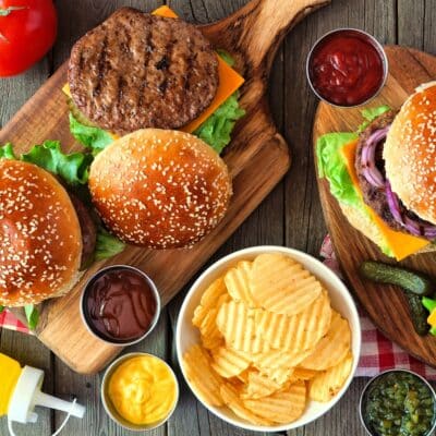 Square image of burger bar ideas.