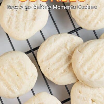 Pin image with text of Argo cornstarch cookies.
