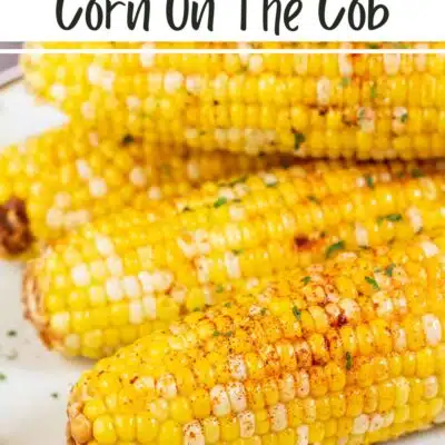 Pin image with text of instant pot corn on the cob.