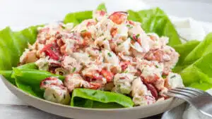 Wide image of lobster salad.